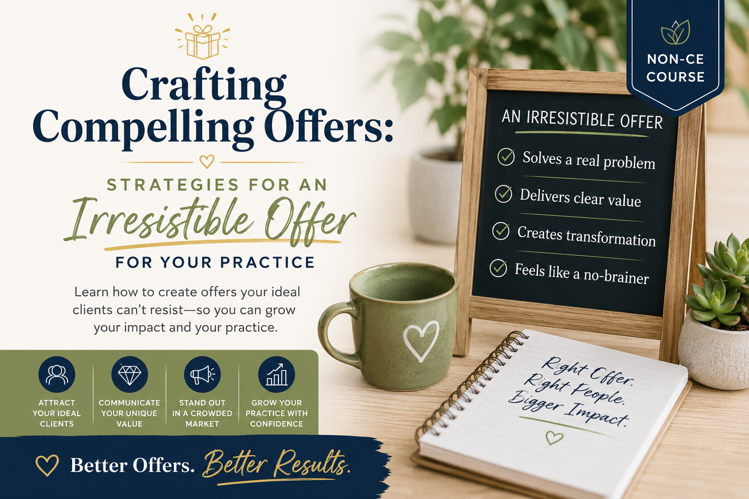 Crafting Compelling Offers: Strategies for an Irresistible Offer for Your Practice (Non-CE Course)