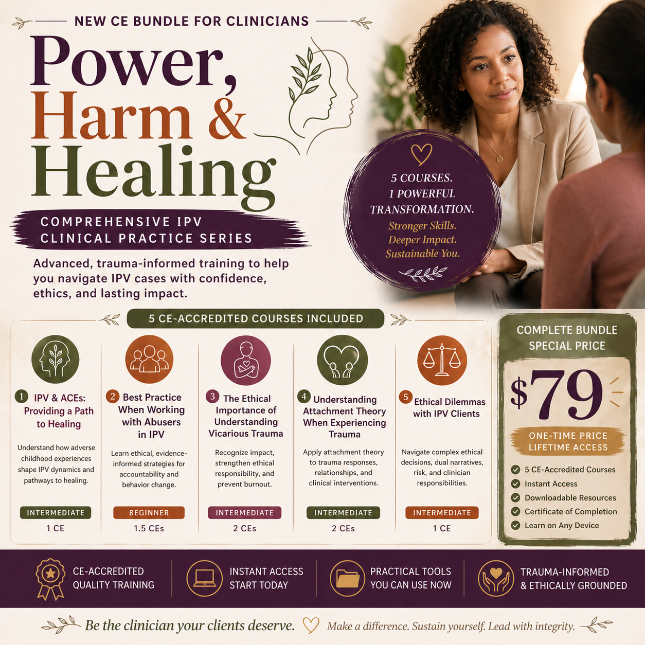 Power, Harm & Healing: Comprehensive IPV Clinical Practice Series 7.5 CEs